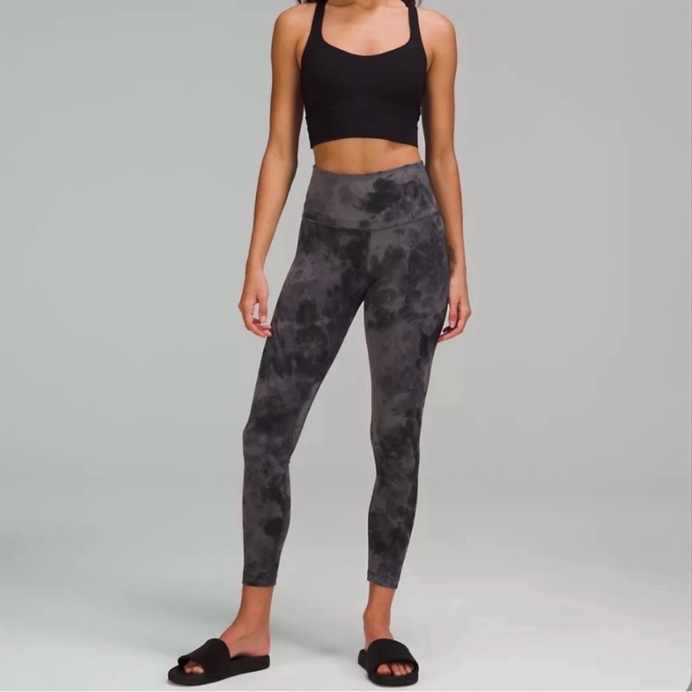 Lululemon Athletica Charcoal Tie-Dye Leggings